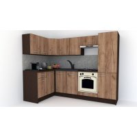 Bucatarie de Colt GENA NEW 1 ST. 140-250, Cu Corp de Cuptor, Wenge / Decor K004